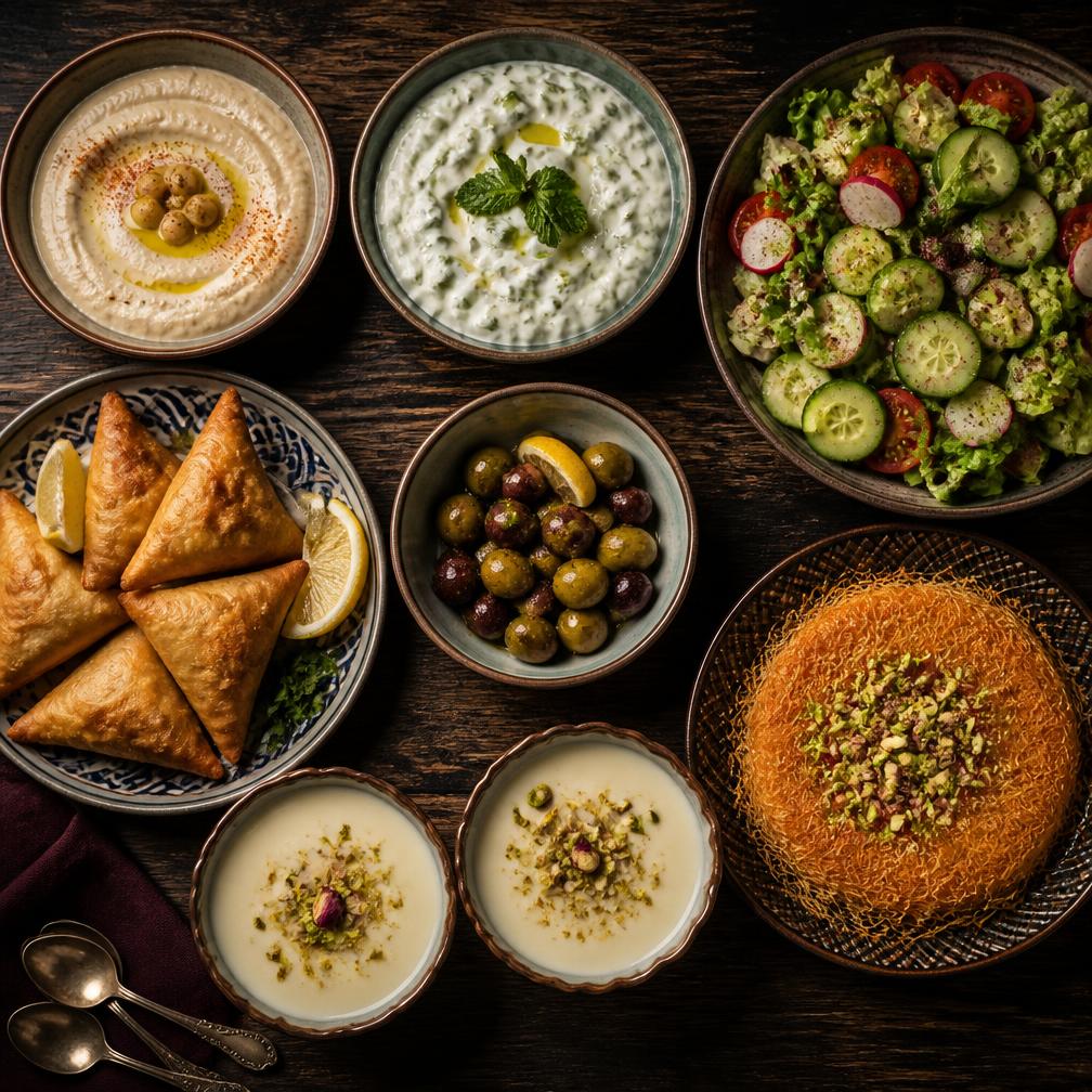 Mezze & Sweets — مقبلات وحلا at Azeema Restaurant Dammam
